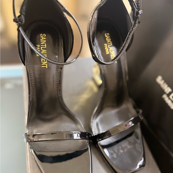 Saint Laurent YSL Patent Leather High Heels Black Elegant - Picture 6 of 16